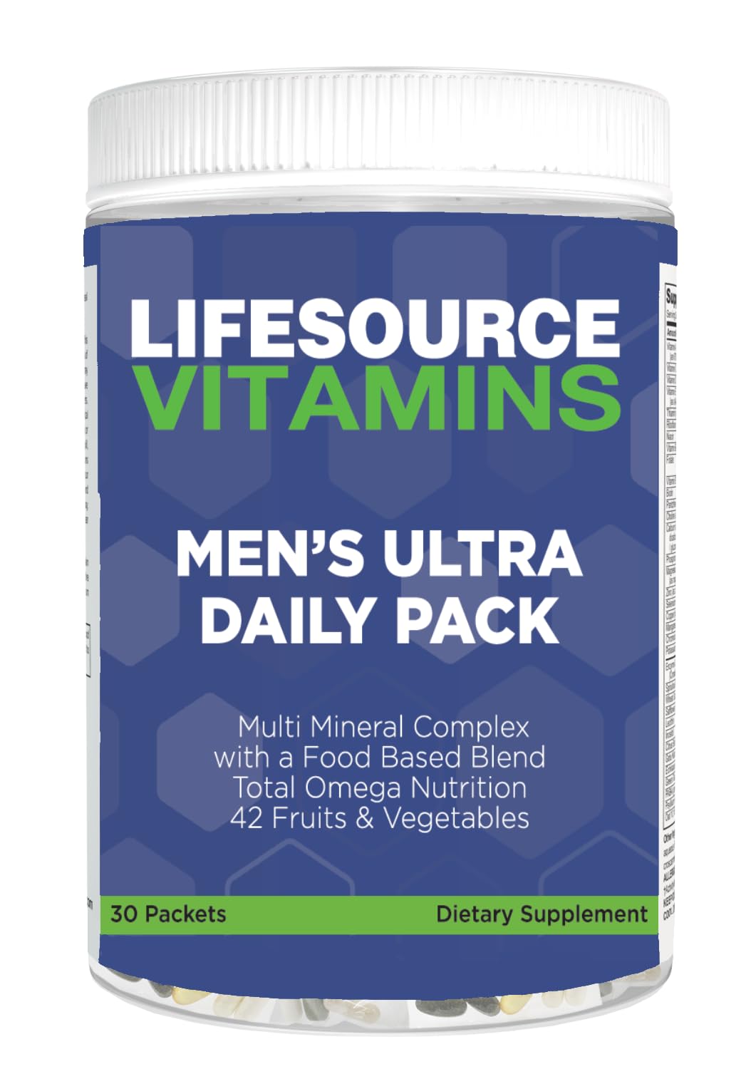LifeSource Vitamins Men's Ultra All in One Daily Pack - Complete Nutrition - 107 Nutrients - 42 Fruits and Veggies -