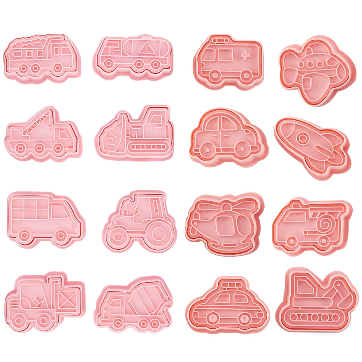 ZOOMPIL Construction Cookie Cutter Set, Transport Tools, Biscuit Cutters, Bulldozer, Forklift Trucks, for Biscuits Pastries