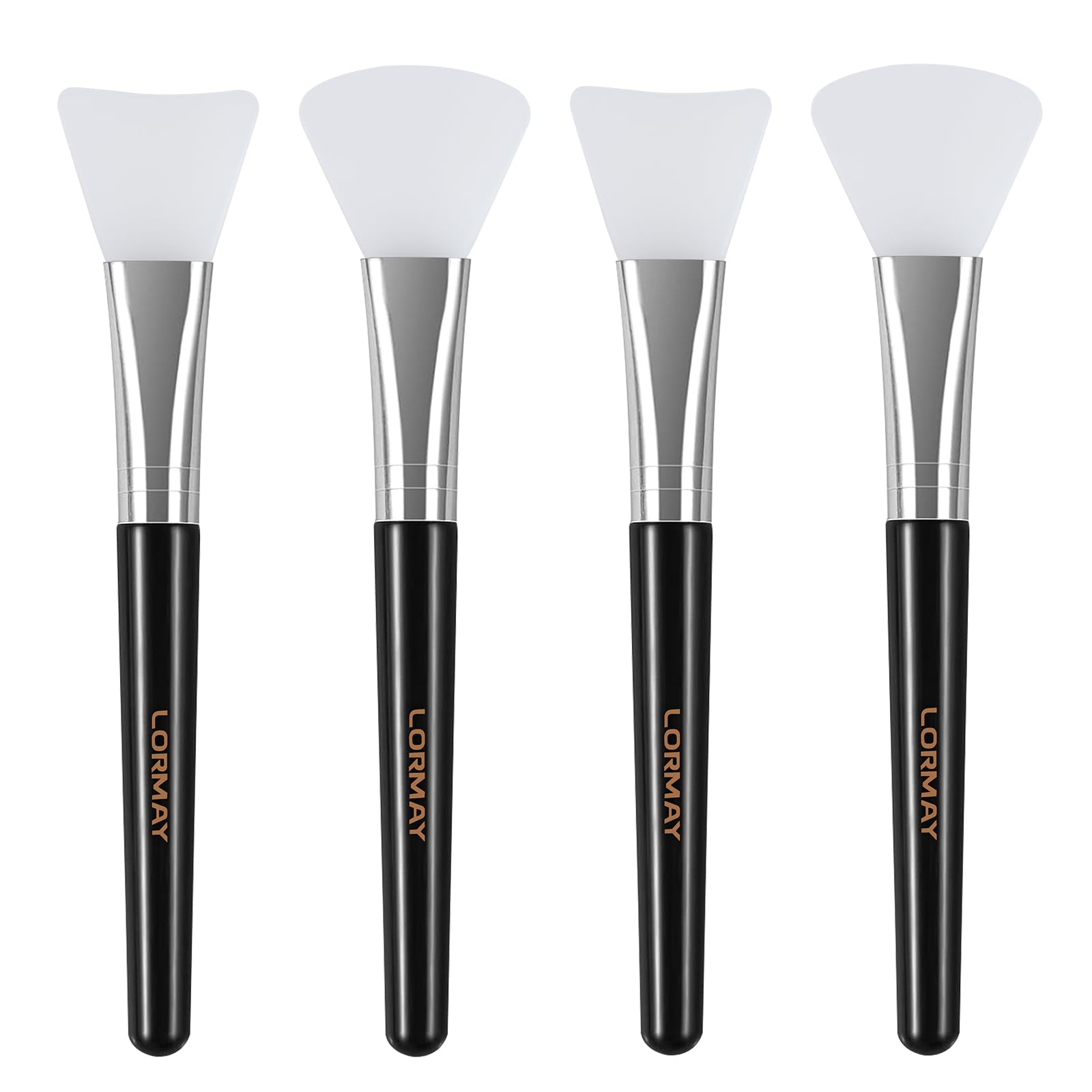 LORMAY 4 Pcs Silicone Face Mask Brush Applicator for Facial Mud, Clay Mask, DIY, Modeling Mask, Body Lotion, and BB CC Cream