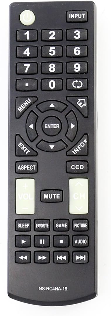 NS-RC4NA-16 NSRC4NA16 Replacement Remote Control fit for Insignia HDTV LED TV Ns-40d420na16 Ns-40d420mx16 Ns-32d421na16 Ns-48d420na16 Ns-32dd220na16 Ns-19d220na16 Ns-19d220mx16 Ns-55d421na16