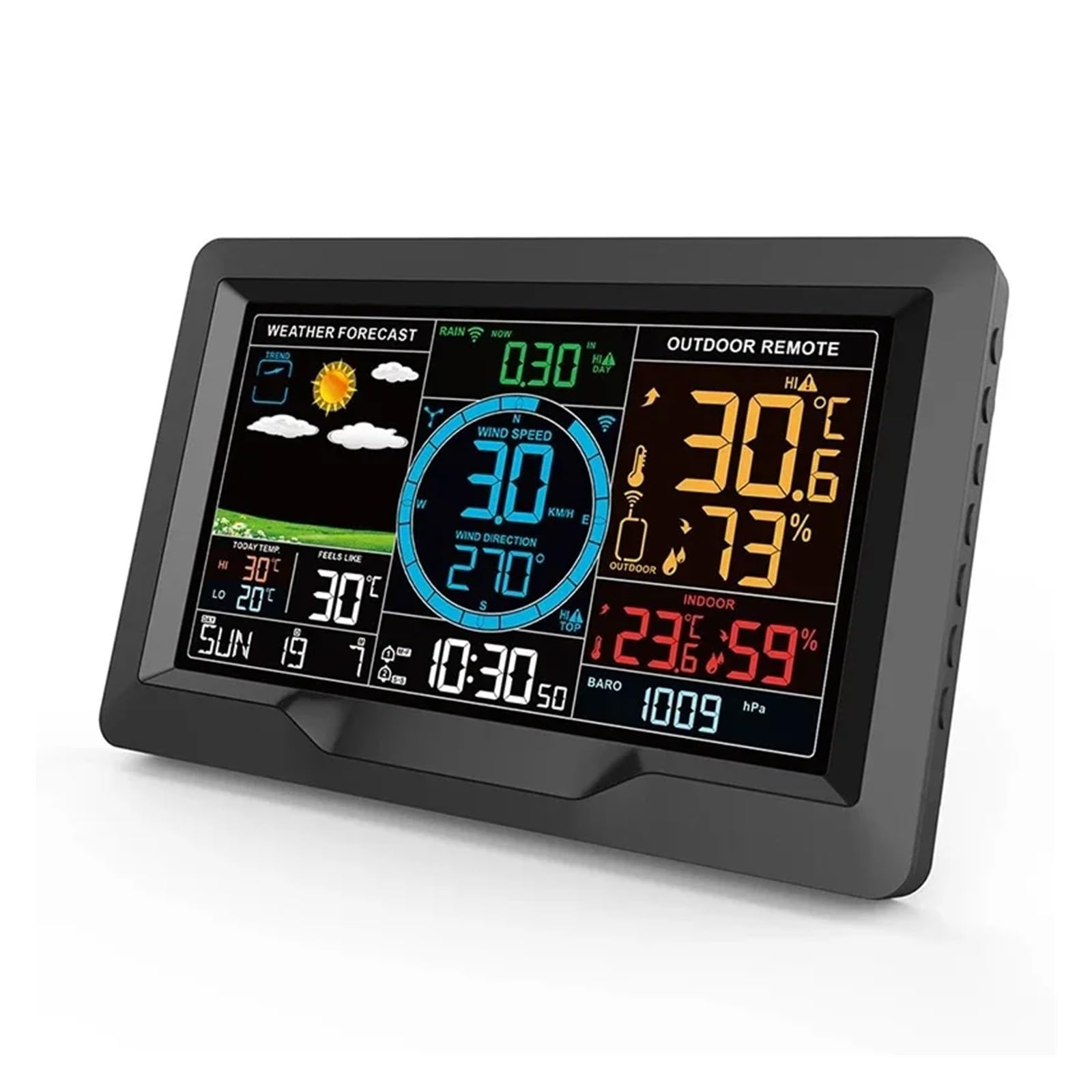 FJ3390A Multifunction Professional Digital Weather Station Wireless Forecast Clock Temperature Wind Speed Rain Detection