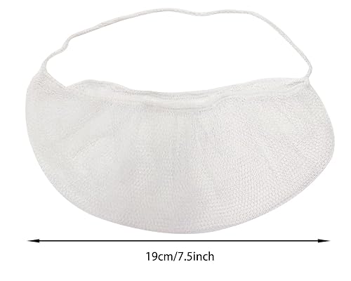 Miniatura 5 de ONLYKXY 50 piezas de cubierta de barba de nailon blanco protector de barba para hombres, servicio de alimentos, cocina, limpieza, construcción,