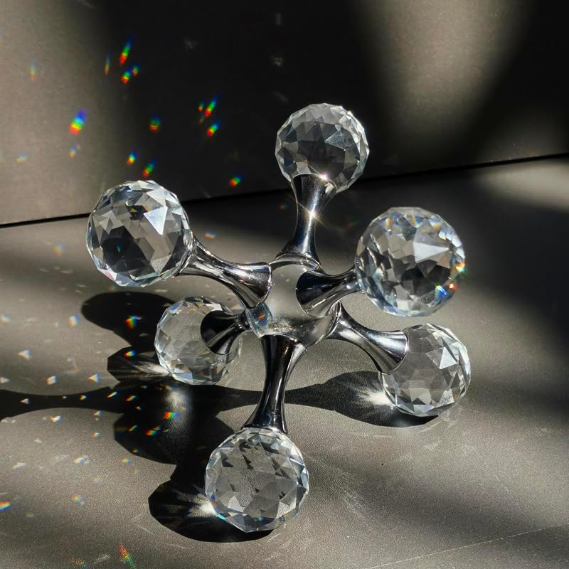 Luxurious Prism Molecular Ball Living Room Desktop Decoration Crystal Molecules, for Birthday Friends Gatherings, Christmas，Home or Office Counter Decoration Accessories