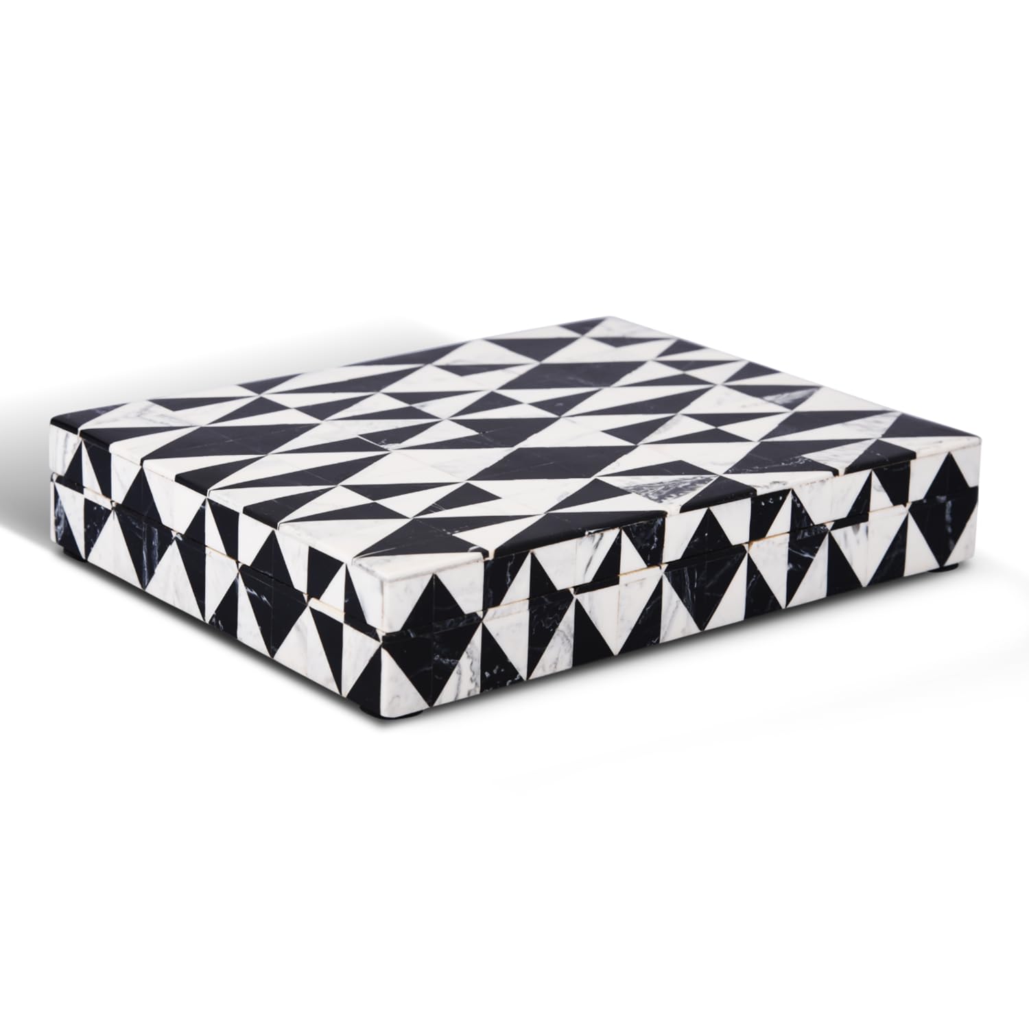 Handicrafts Home Handmade Harlequin Collection Decorative Jewelry Box Organizer – Keepsakes, Trinkets, and Home Decor – Antique Coffee Table Storage, Memory Box, Farmhouse Style Decor, 6x8x1.5