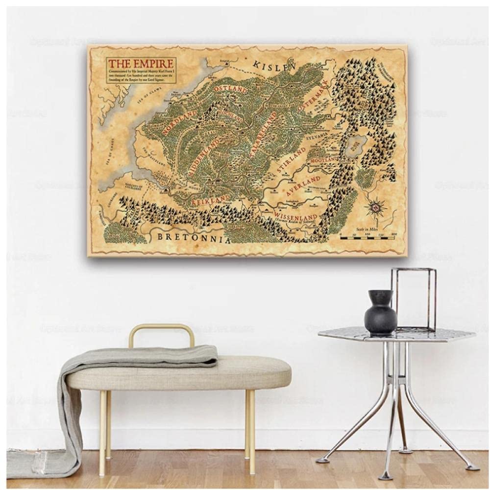 Amazon.co.jp: BINGJIACAI 古代の古地図ファンタジーポスター壁アート