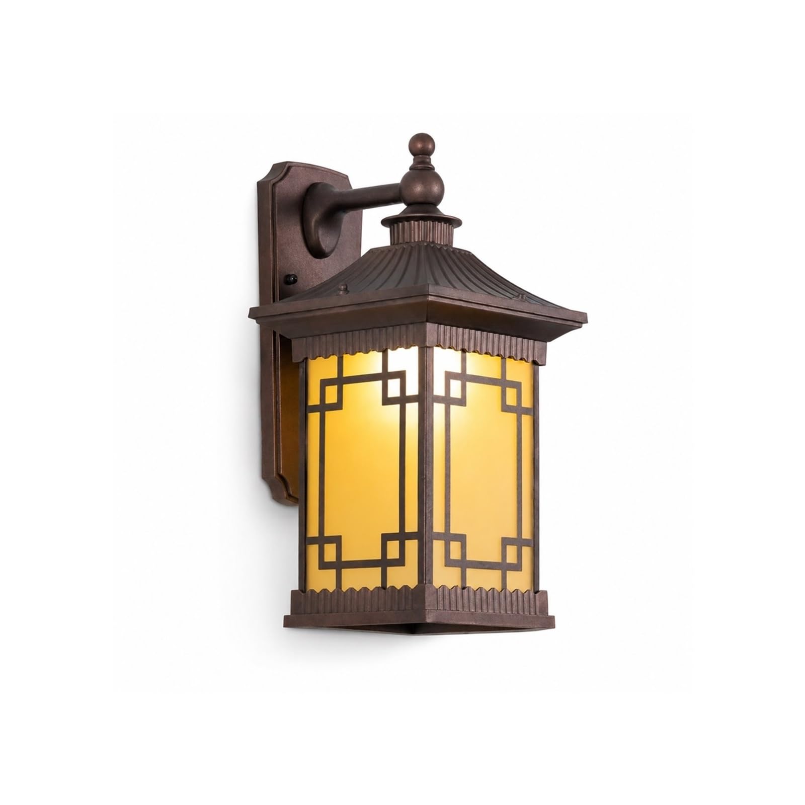 OZBMA Antique Bronze E27 Wall Lantern, Postmodern Outdoor Light, IP65 Waterproof Die-Cast Aluminum Exterior Sconce with Glass, Lighting Fixtures for Porch Patio Foyer Apartment Threshold