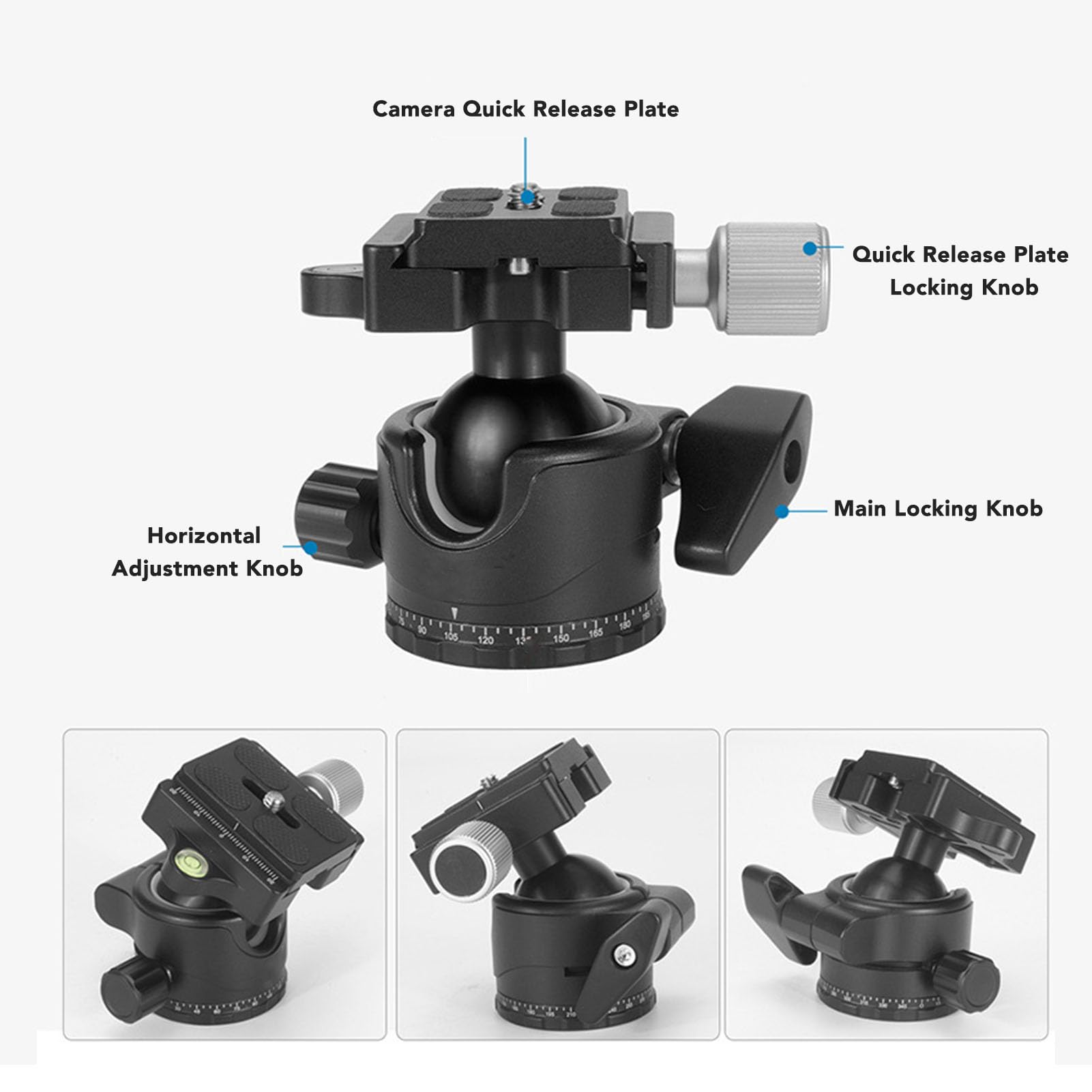 Statyw do Aparatu, 1335 Mm Obciążenie do 8 Kg Wysuwany Statyw do Aparatu DSLR ze Stopu Aluminium z metalową głowicą kulową 35 Mm do Vlogowania zdjęć Wideo