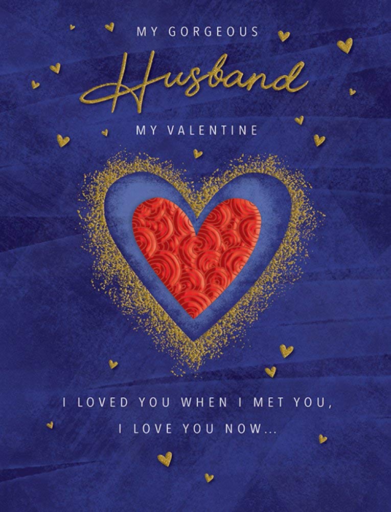 Piccadilly Greetings Classic Valentines Card Husband - 8 x 6 inches