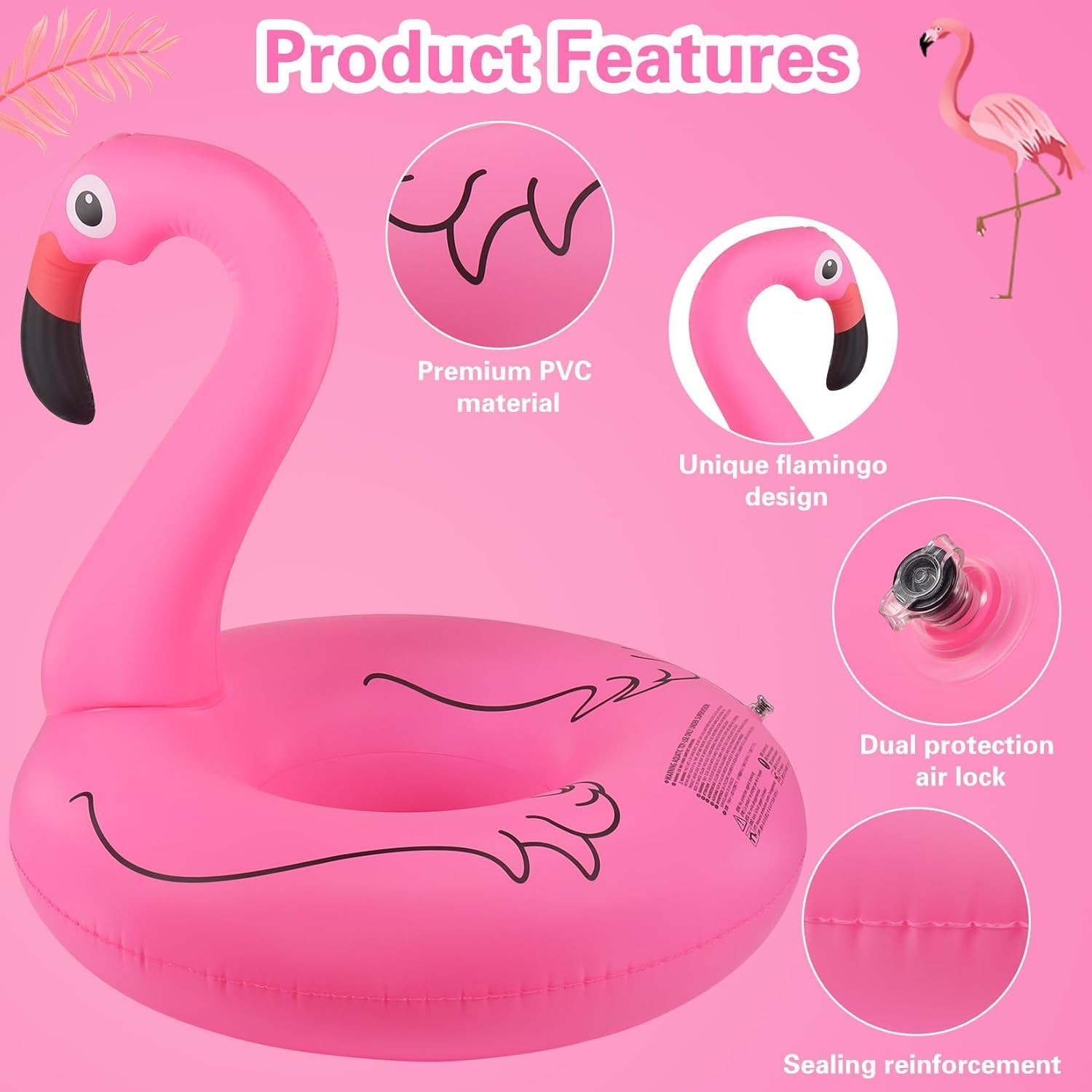 AASTIK SALES Flamingo Inflatable Pool Float Pool Floatie Swimming Pool Party Toys Ride-on Raft Lounge Swimming Pool Toys for Kids Adults Summer Blow Up Beach Float Mega Island Water Toys. 4