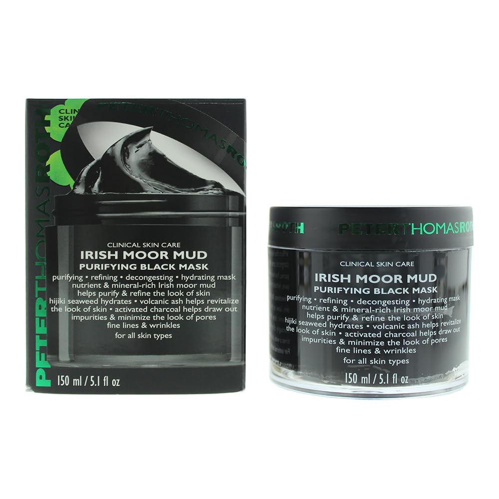 Peter Thomas Roth | Irish Moor Mud Purifying Black Mask | Decongesting Facial Mask, Helps Reduce the Look of Pores, Fine Lines and Wrinkles 5 Fl Oz (Pack of 1)