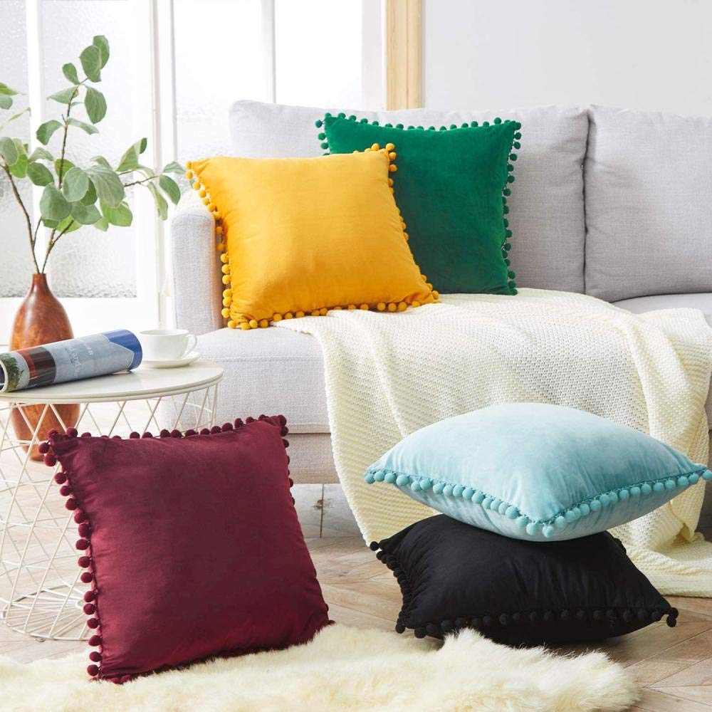 Chenso 2 Federe Per Cuscino In Velluto Lucido - 50x70 Cm, Colore Rosso, Con Cerniera Nascosta, Decorative Per Divano E Letto, Stile Scandinavo