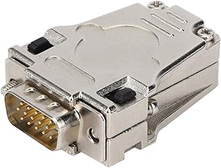 Hyuduo VGA Male Plug, D-SUB Serial Connector, DB15 Signal Module, 15-Pin Port Adapter to Terminal Connector with Metal Shell Case, Industrial Connector