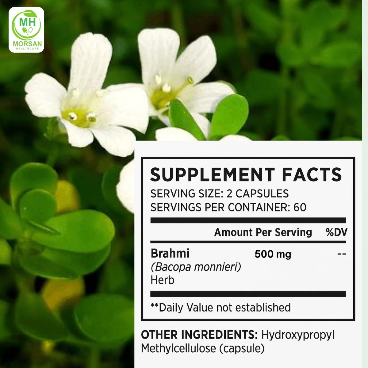 Brahmi Capsules 500 mg – 60 Veg Capsules | Bacopa Monnieri Extract | Memory Support Herb | Vegan & Gluten-Free | Plant-Based Supplement (PACK OF 1) — Amazon image 7