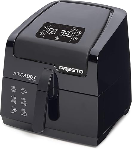 Presto 03422 Digital AirDaddy - Freidora de aire eléctrica de 4.2 cuartos de galón, 4.2 cuartos de galón, color negro