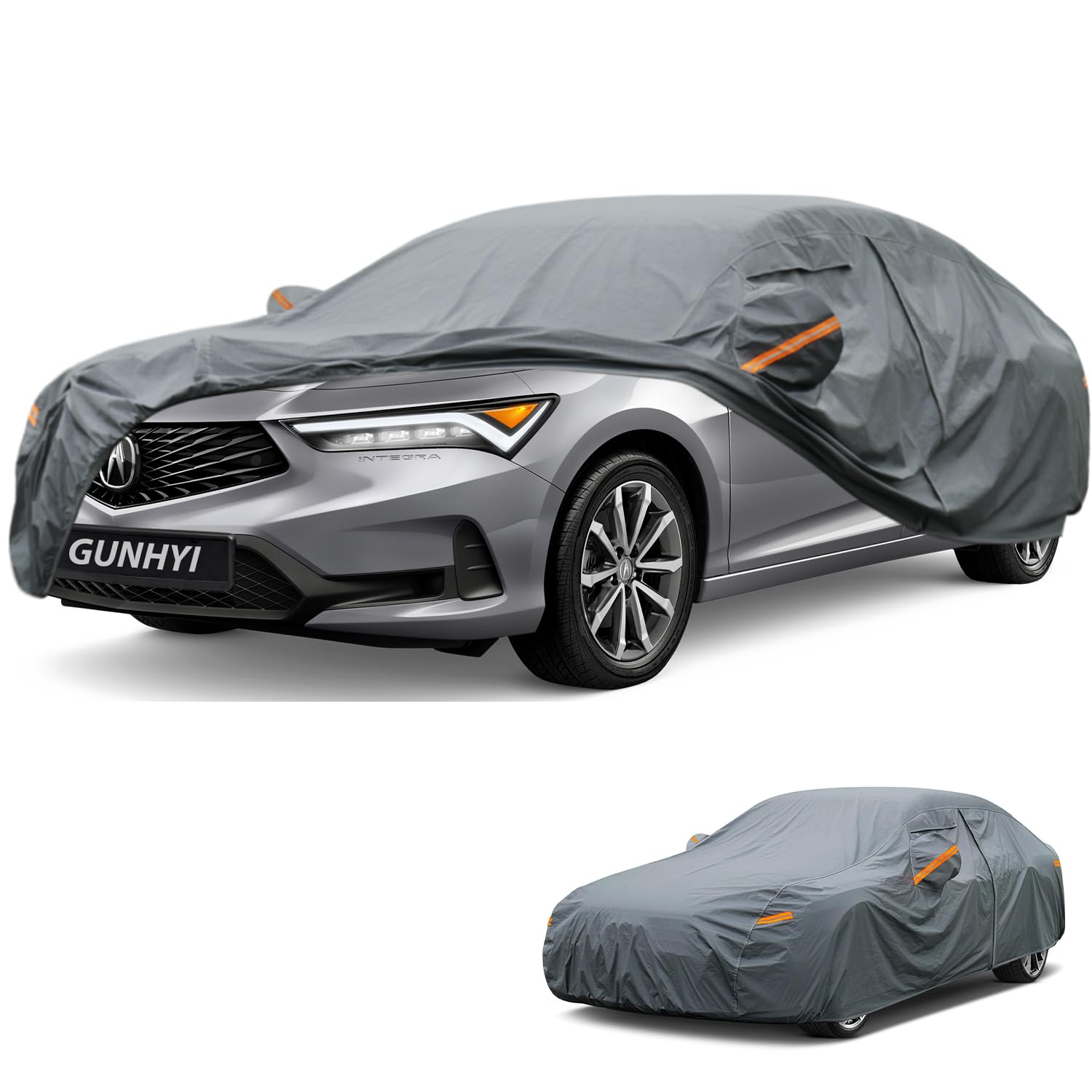 GUNHYI Premium Car Cover Custom Fit Acura Integra(2022-2026), 16 Layers Heavy Duty Car Cover Waterproof All Weather with Zipper Door for Sun Rain Snow Dust Uv Protection