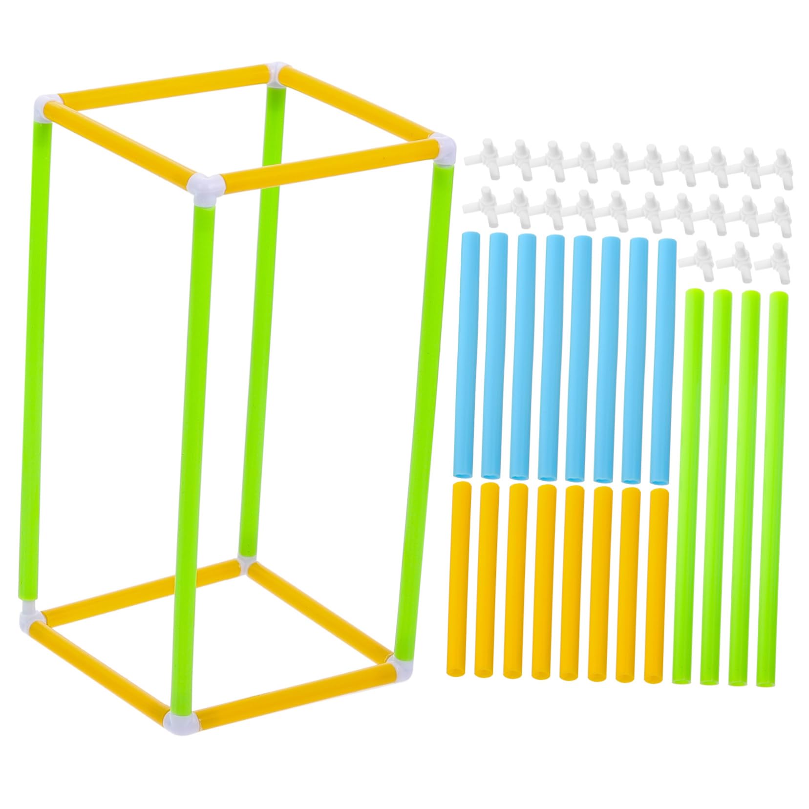SOLUSTRE 1 Set Geometry Model Straws Building Blocks Connector Kids Building Game Straw Builders Indoor Recess Games Straw Blocks Toy Plastic Child Teaching