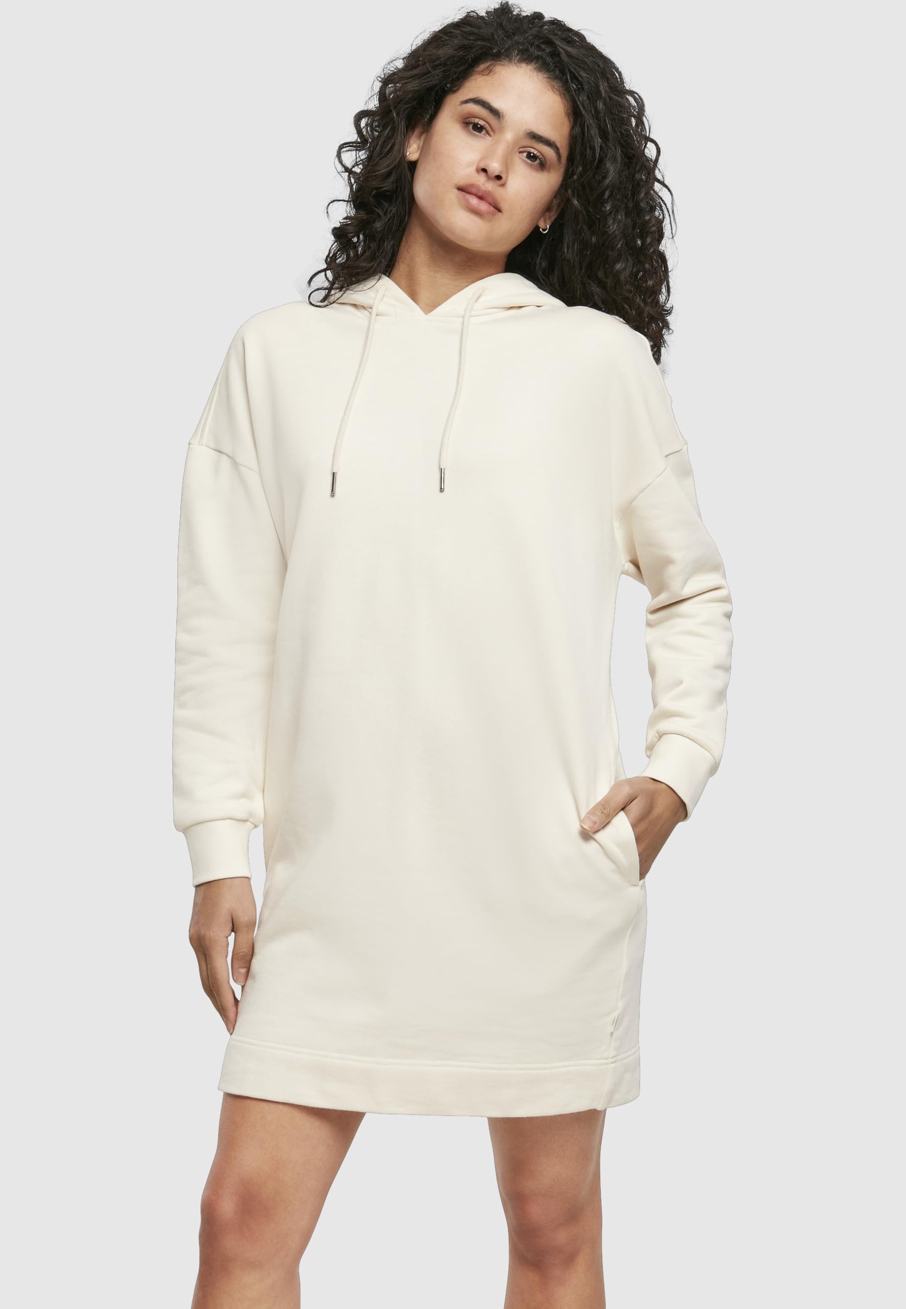 Urban Classics Vestido de Mujer de Manga Larga Oversize y con Capucha, algodón orgánico, Vestido de Verano, Tallas XS - 5XL