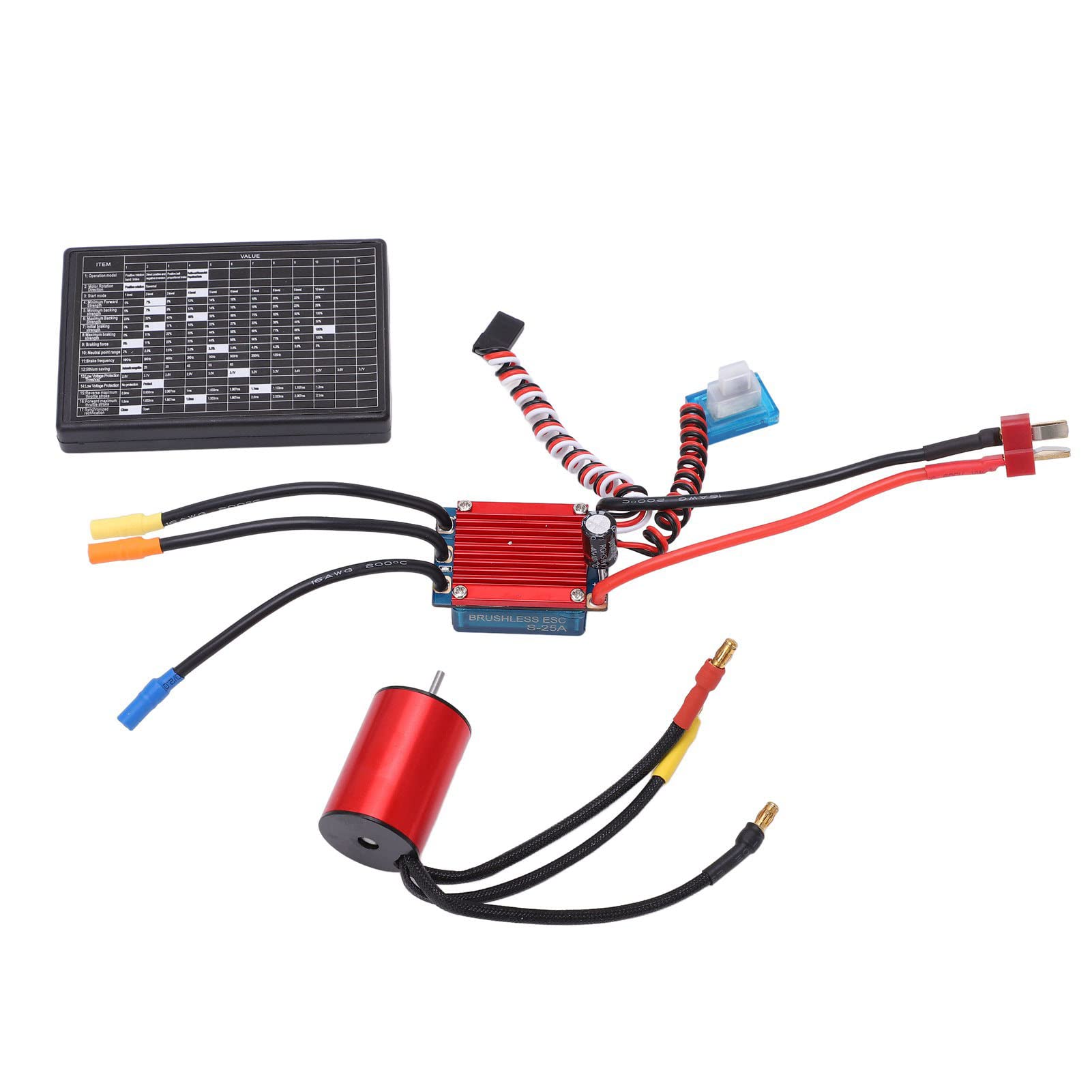 Zestaw bezszczotkowych silników MAMJENNI RC, silnik bezszczotkowy o wysokim skręcie 2435 4500KV, 25A ESC, do akcesoriów samochodowych RC, kompatybilny z pojazdami w skali 1/16