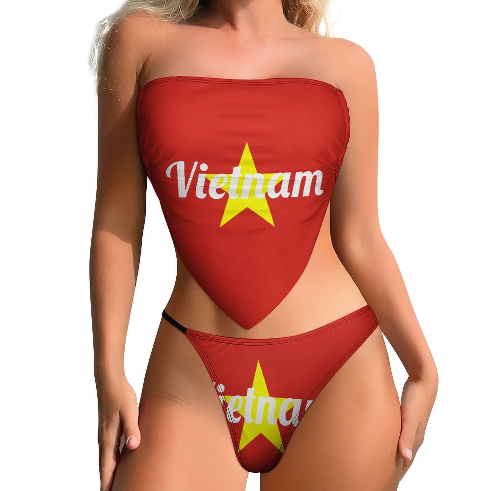 Amazon.com: Linkasi Vietnam Flag New Women's Apron Bikini Sexy Thong  Triangle Bikini Two Piece Set Vietnam Flag : Clothing, Shoes & Jewelry