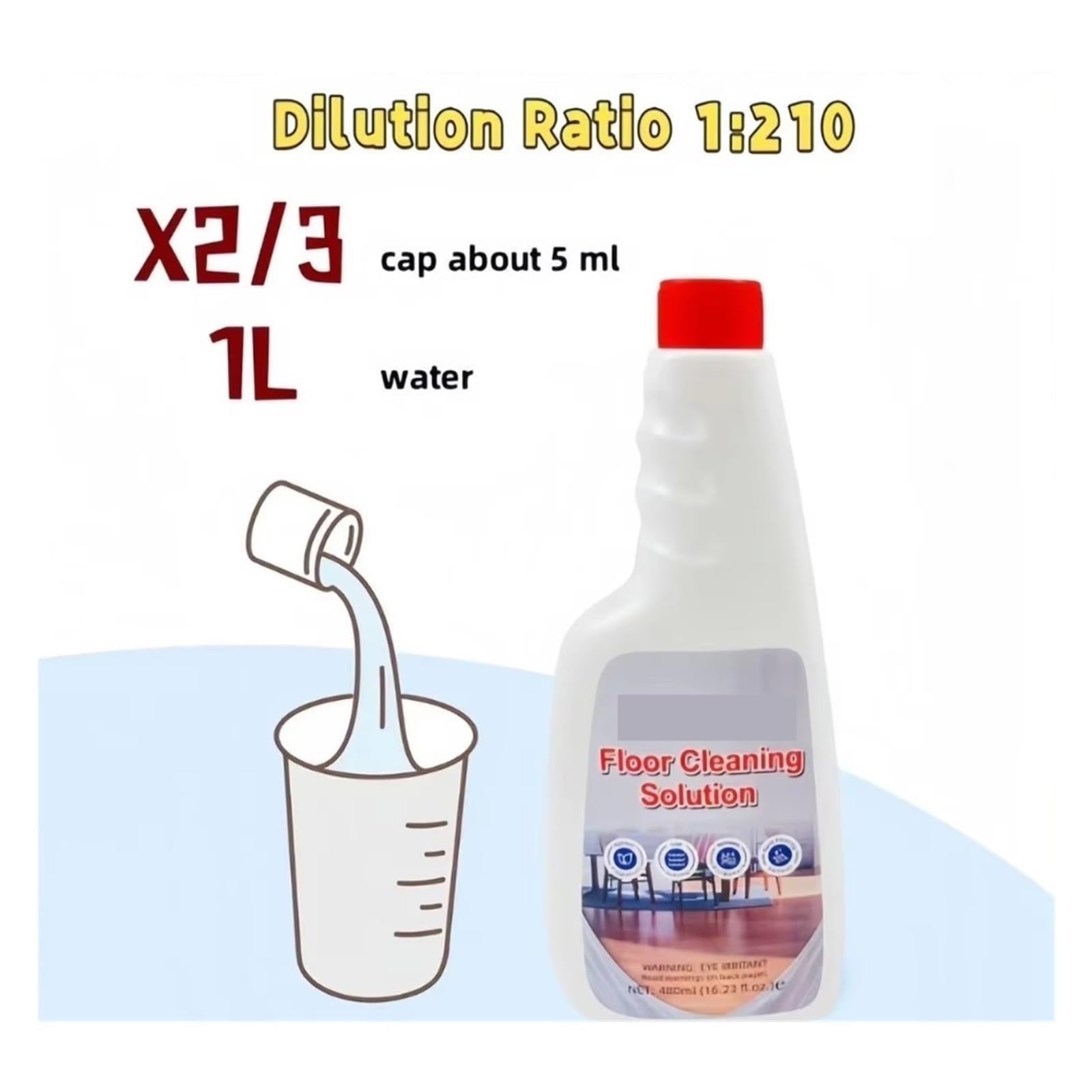 Compatible for Roborock, Liquide De Nettoyage De Sol 480 Ml