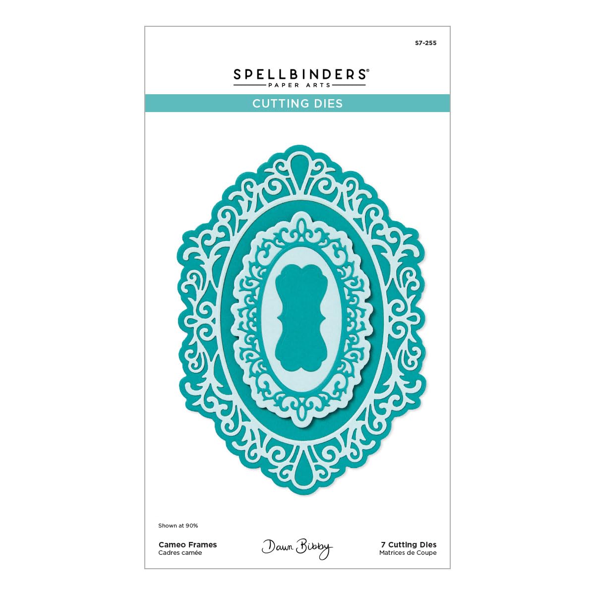 Spellbinders Metal S7-255 Cameo Frames Etched Dies From The Peacock Paradise Collection By Dawn Bibby