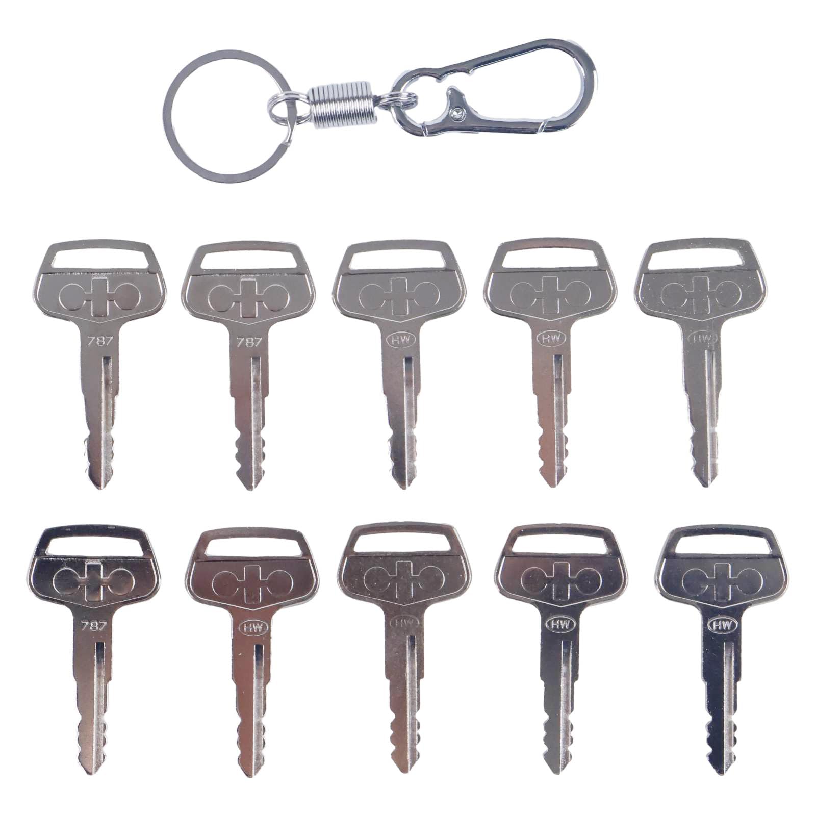 ZTUOAUMA 10X Ignition Keys 787 TR261434 with Keychain Compatible with Komatsu Excavator Dozer Loader Kalmar Dressta Sakai Models Universal for Komatsu Heavy Duty Equipments