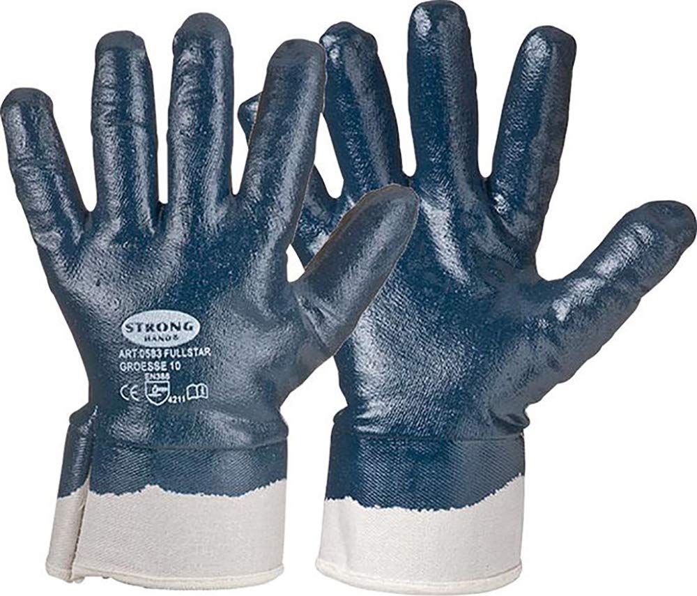 Fillstar - Guantes de nitrilo (12 pares), color blanco y azul