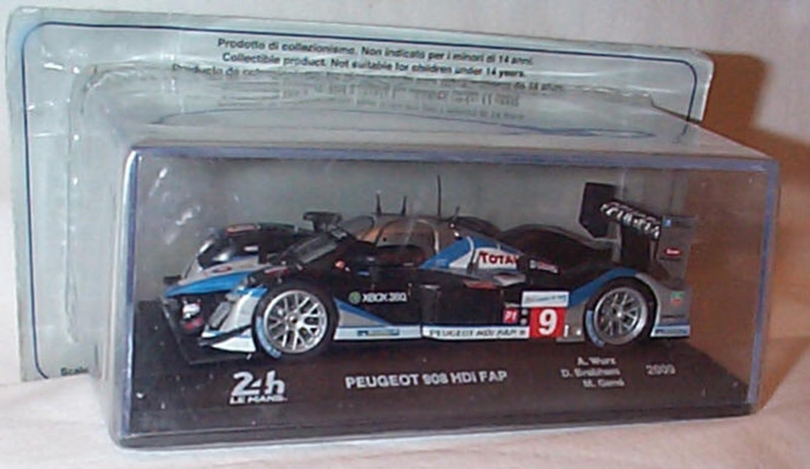 ixo. 24 hour lemans Brabham/Gene/Wurz Peugeot 908HDI FAP #9 Winner 24H Le Mans 2009 car 1.43 scale diecast model