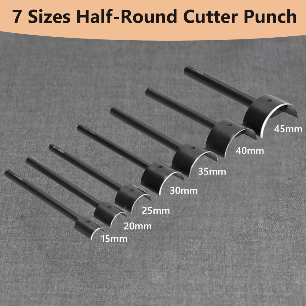 7Pcs Leder Handwerk Werkzeuge Leder Halbrund Cutter Punch DIY Halbkreis Ende Ecke Halbrund Punch für DIY Craft Handwork