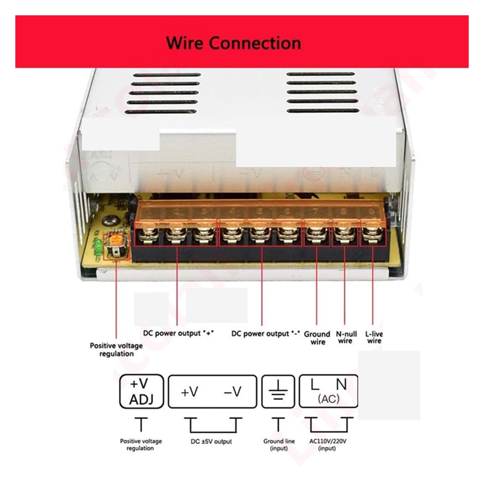 Fuente de alimentación conmutada AC 100-240V DC 12V 24V 36V 48V 60V 600W 10A 12.5A 13.8A 25A 50A Adaptador for tira de luz LED impresora 3D(36V)