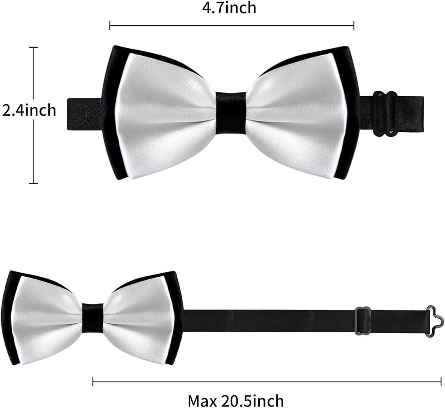Alizeal Mens Adjustable Pre-tied Solid Bow Tie - Image 4