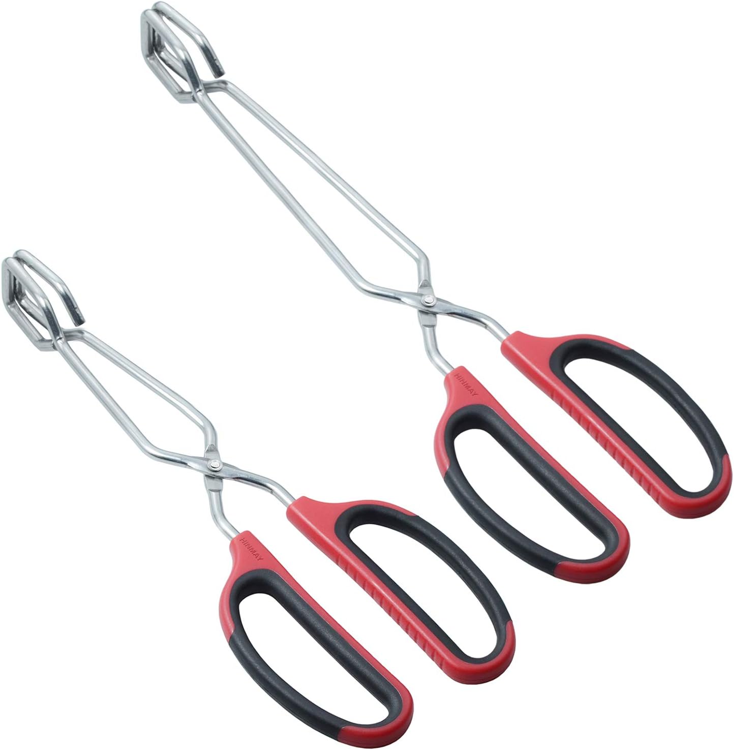 - HINMAY Stainless Steel Scissor Tongs 10-Inch and 12-Inch Set, Set of 2