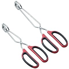 Stainless Steel Scissor Tongs 10-Inch and 12-Inch Set, Set of 2