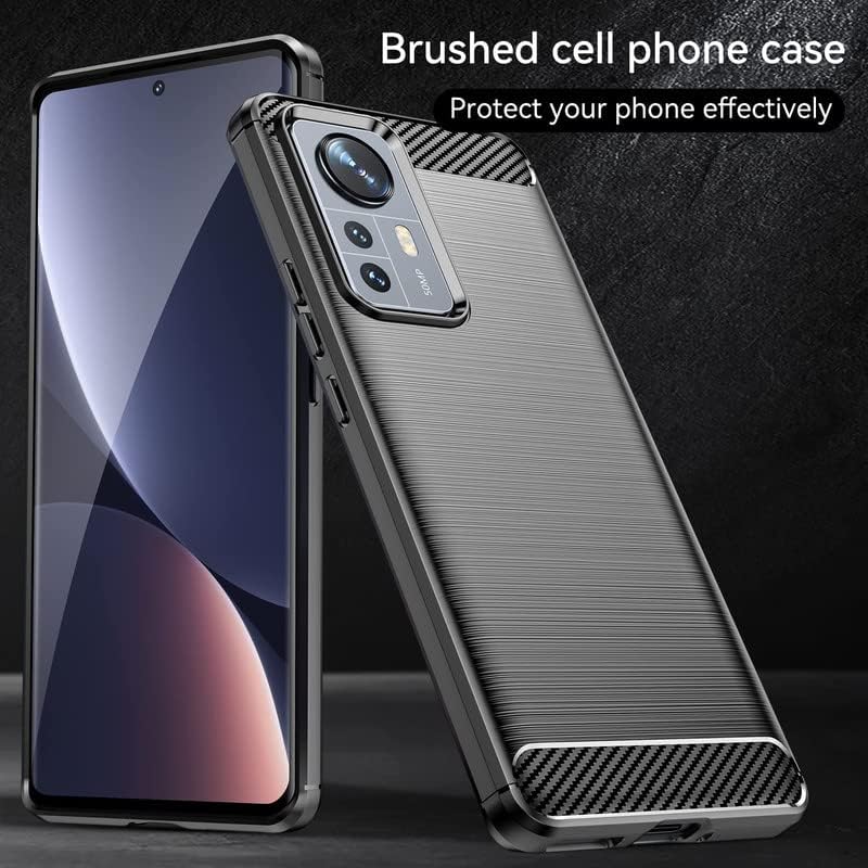 Image of Hybrid Carbon Fiber Back Case for Xiaomi 12 Pro 5G / Mi 12 Pro 5G (Black)