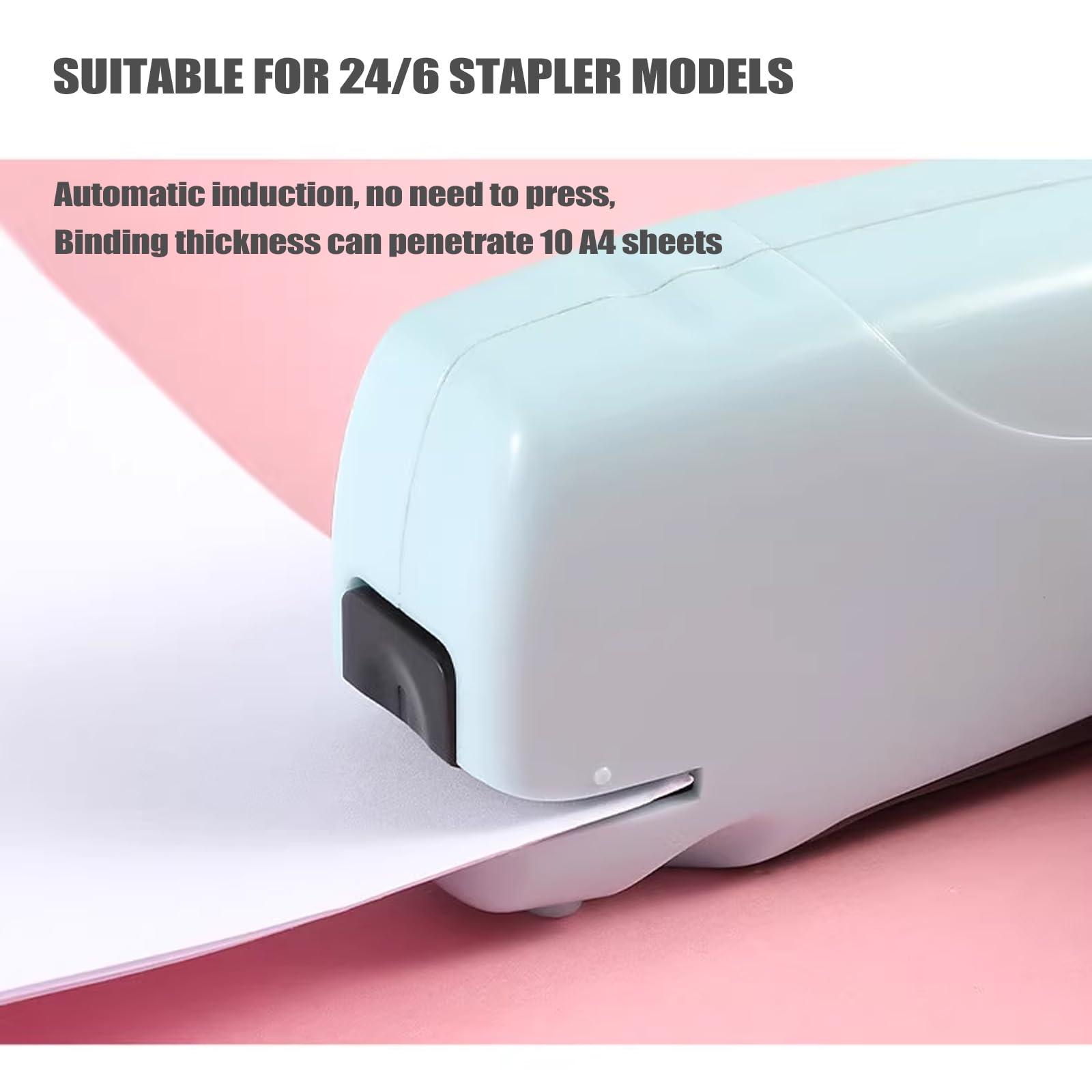 Grapadora Electrica, Grapadora Oficina, Stapler Eléctrico 10 Hojas, Grapadora Automática Portátil, Grapas 24/6, para Oficina Escolar, con Alta Eficiencia (BLUE)
