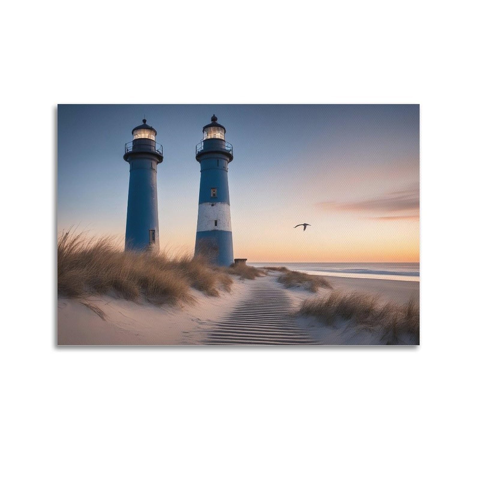 CXHJCA Lighthouse Poster Sunlit Serenity Poster Decorative Painting Canvas Wall Posters And Art Picture Print Modern Family Bedroom Decor Posters 24x36inch(60x90cm)