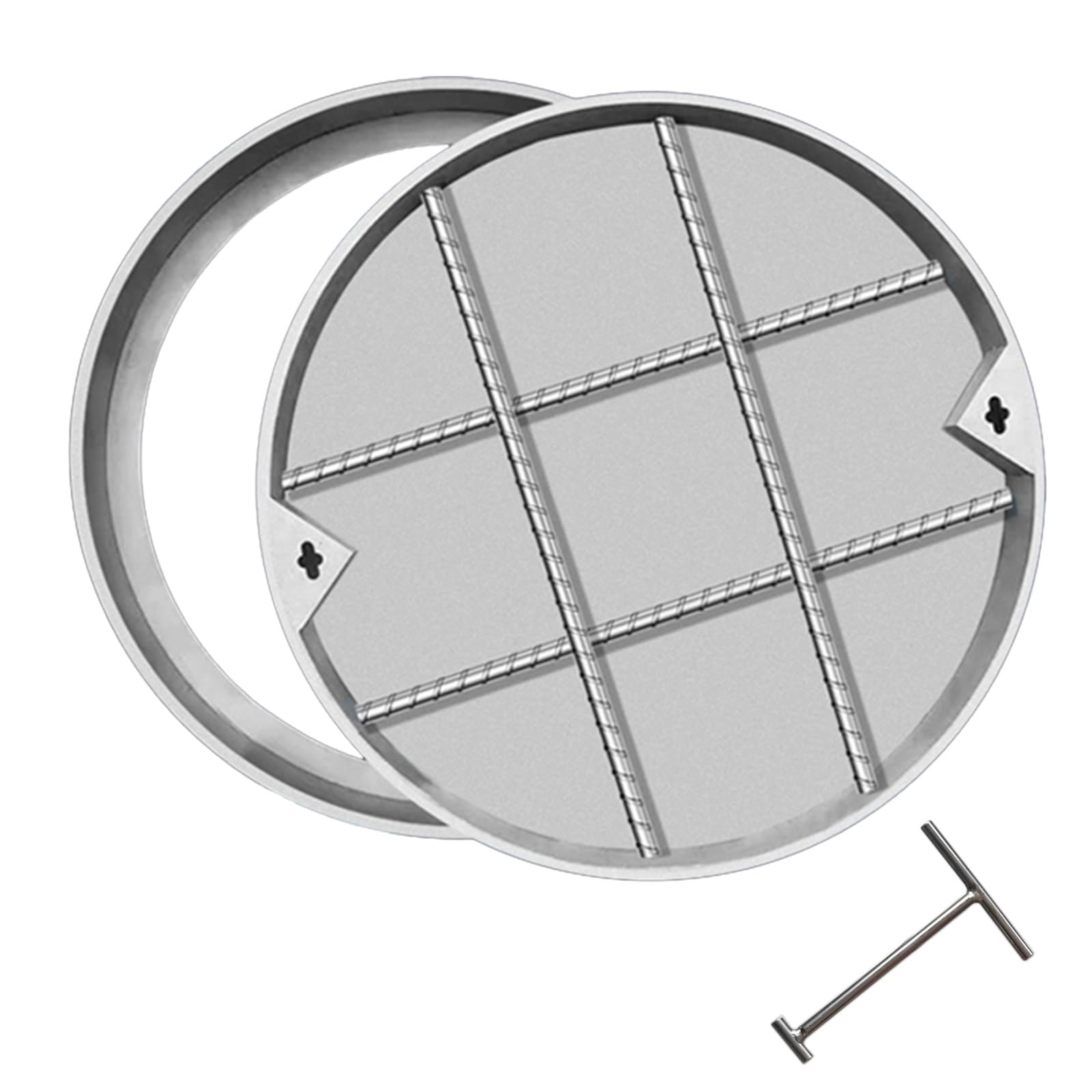 GJMSSMY Invisible Round Manhole Cover, Septic Tank Lid for Patios, Gardens, Garages, & Roads, Sizes: 30x30cm to 80x80cm (40x40x5cm/16x16x2in) - & Waterproof