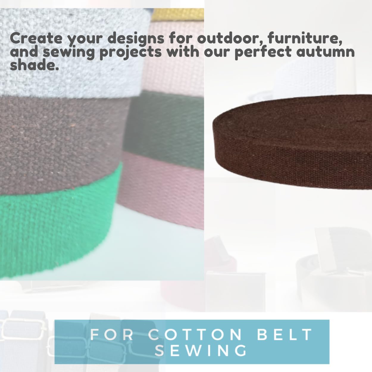 Heavy Cotton Webbing 1 Inch - Straps for Arts and Crafts - 5, 10, 20, or 50 Yards, Over 10 Colors - MATADOR USEFUL GOODS (Brown, 50 Yards)