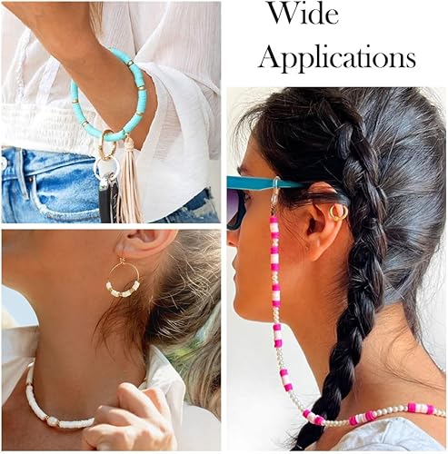 Miniatura 8 de Bestewelry Juego de 8087 piezas de cuentas de arcilla para hacer pulseras, cuentas planas de arcilla con arcilla polimérica, cuentas Heishi, cuentas