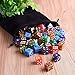 AUSTOR 50 Pieces 6 Sided Dice Set, 5 x 10 Pearl Colors Square Corner Dice with Velvet Pouch for Tenzi, Farkle, Yahtzee, Bunco or Teaching Math