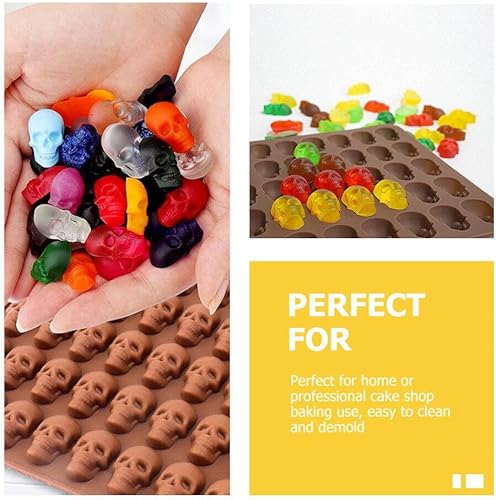 Miniatura 9 de STOBOK 1 juego de moldes para pasteles de Halloween, molde de silicona para hornear, moldes de silicona para galletas de calavera, molde