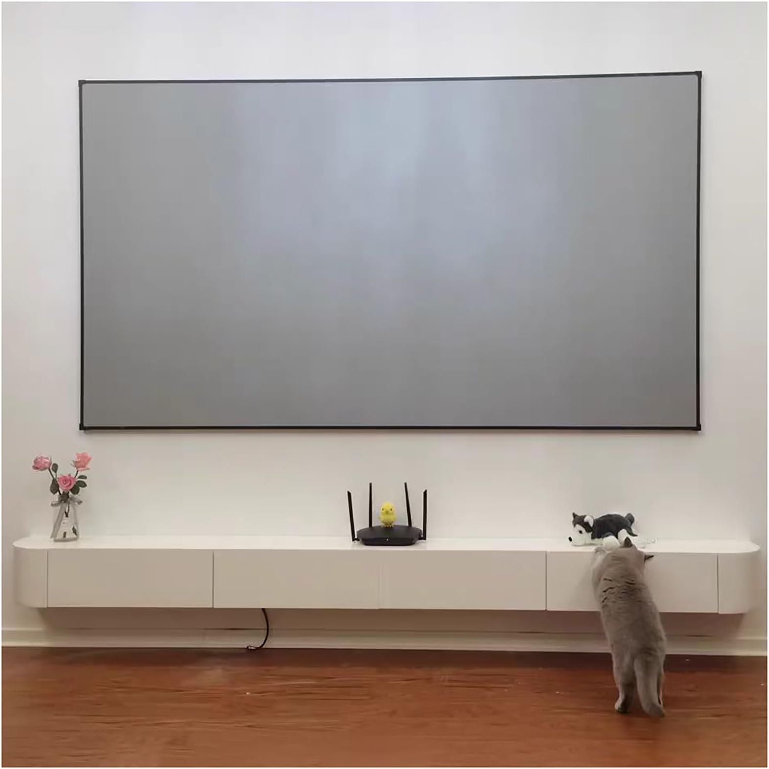 KSYGINXD 200CM Floating TV Stand Media Console Entertainment Center Wall Mounted TV Cabinet with Storage Modern Floating TV Unit Living Room TV Furnitur