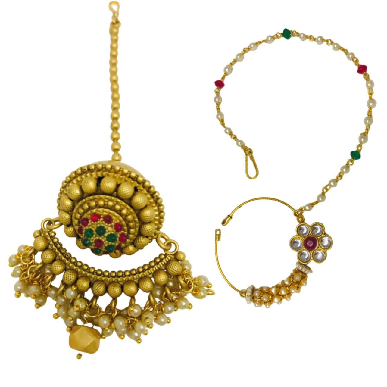 The Opal Factory Tof Hair Jewellery/Gold Plated Singlr Line Borla Maang Tikka Bridal Rajasthani Multi Beads For Women And Girls (B0CM6TBCLQ) Amazon Price History, Amazon Price Tracker
