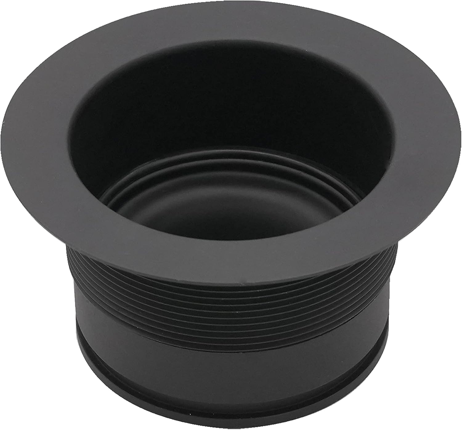 Westbrass D2105-62 3-1/2" EZ-Mount Brass Kitchen Sink Waste Disposal Drain Flange and Stopper, Matte Black