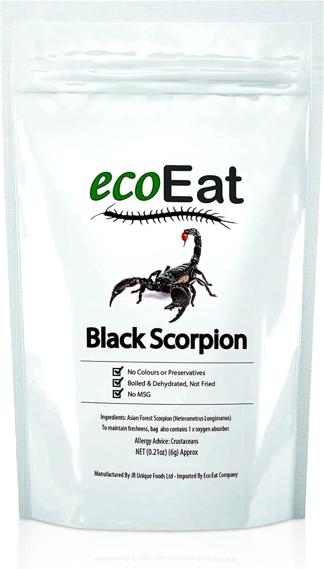 ecoEat Edible Asian Forest Black Scorpion – Edible Bugs Edible Dehydrated Asian Forest Black Scorpion - Snack Food Gifts