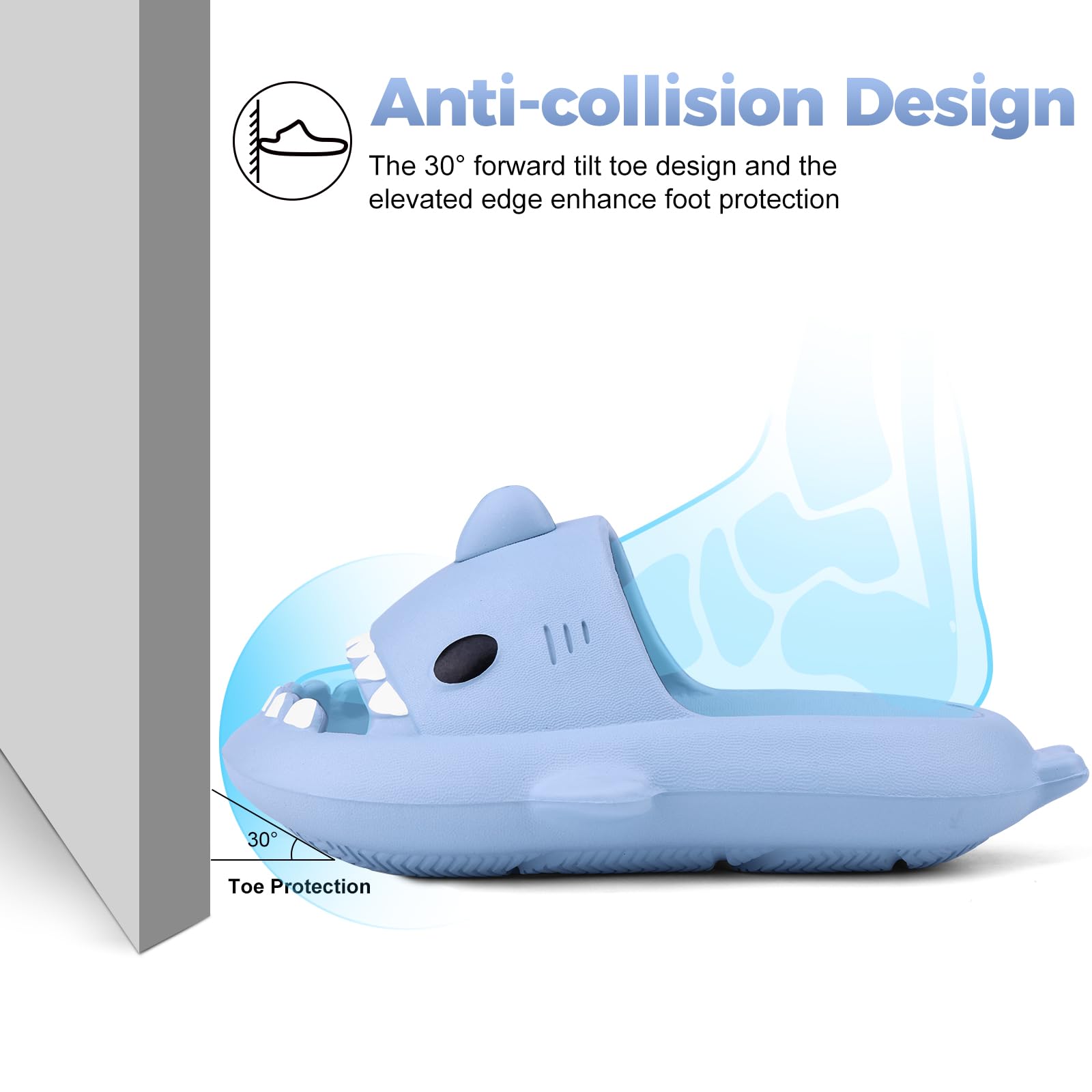 Sandales requin pour enfants - Sandales de douche à séchage rapide - Chaussons confortables pour tout-petits garçons et filles - Semelle épaisse antidérapante - Chaussures de plage et de