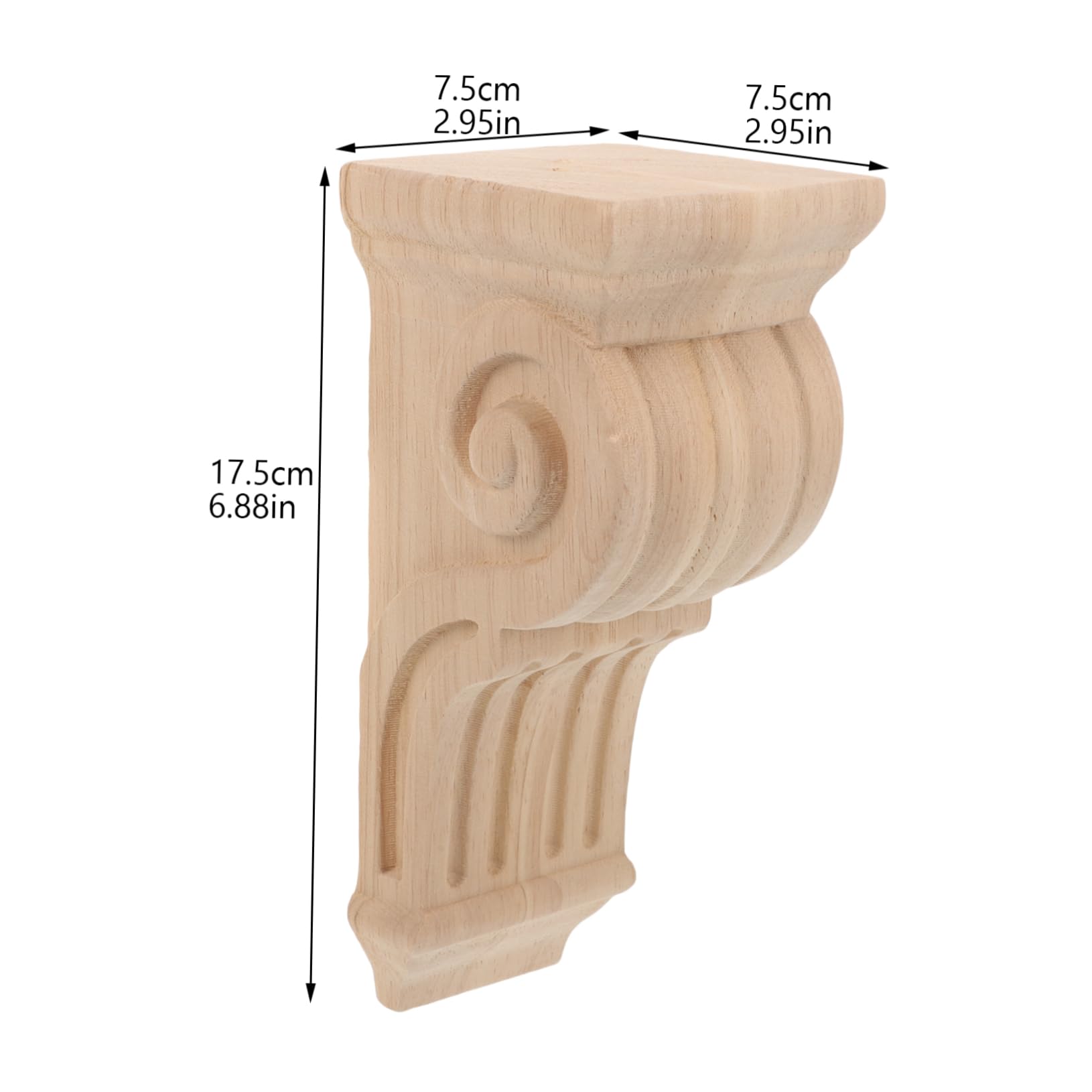 2 Stück Massive Holzsäulen Eckverzierung Geschnitzt Europäischer Stil Holzsäule mit Glatter Oberfläche Dekorative Holzkonsole für Vielseitige Innenraumgestaltung