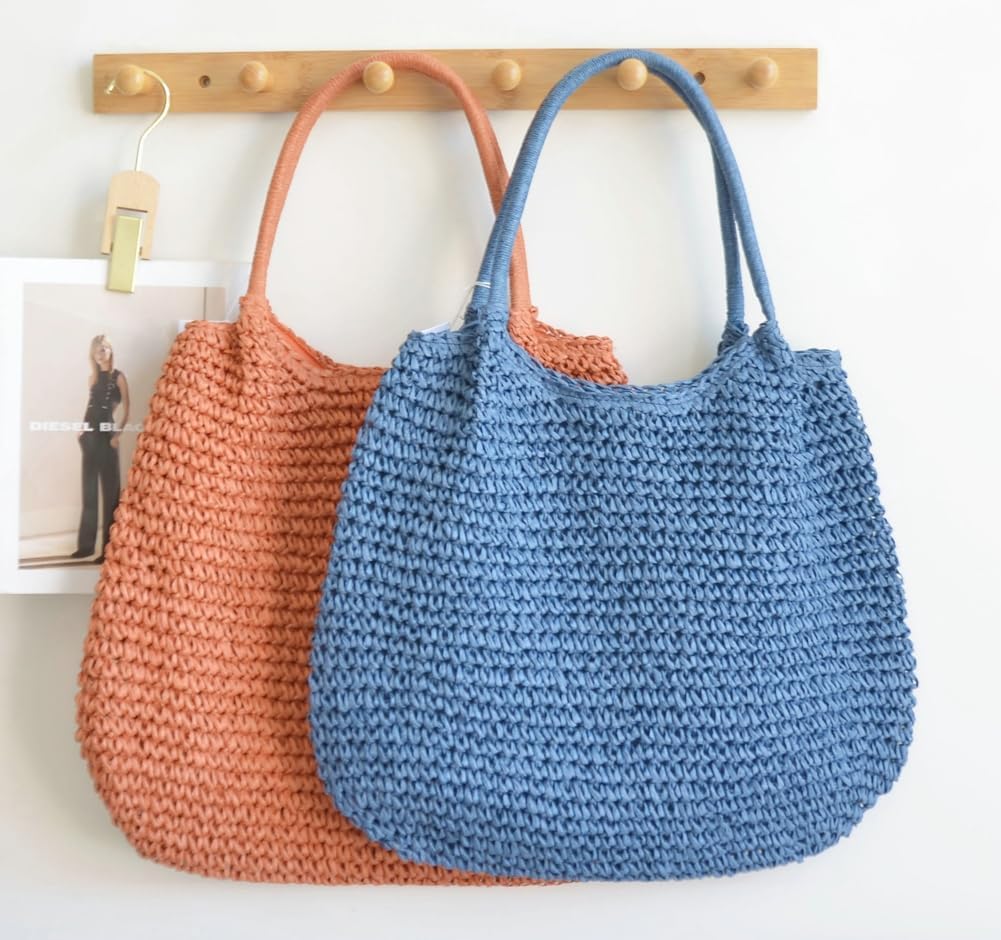Lightweight Straw Bag for Women, Straw Beach Bag Tote Bag, Large Woven Tote Straw Bags, Summer Beach Rattan Handbag