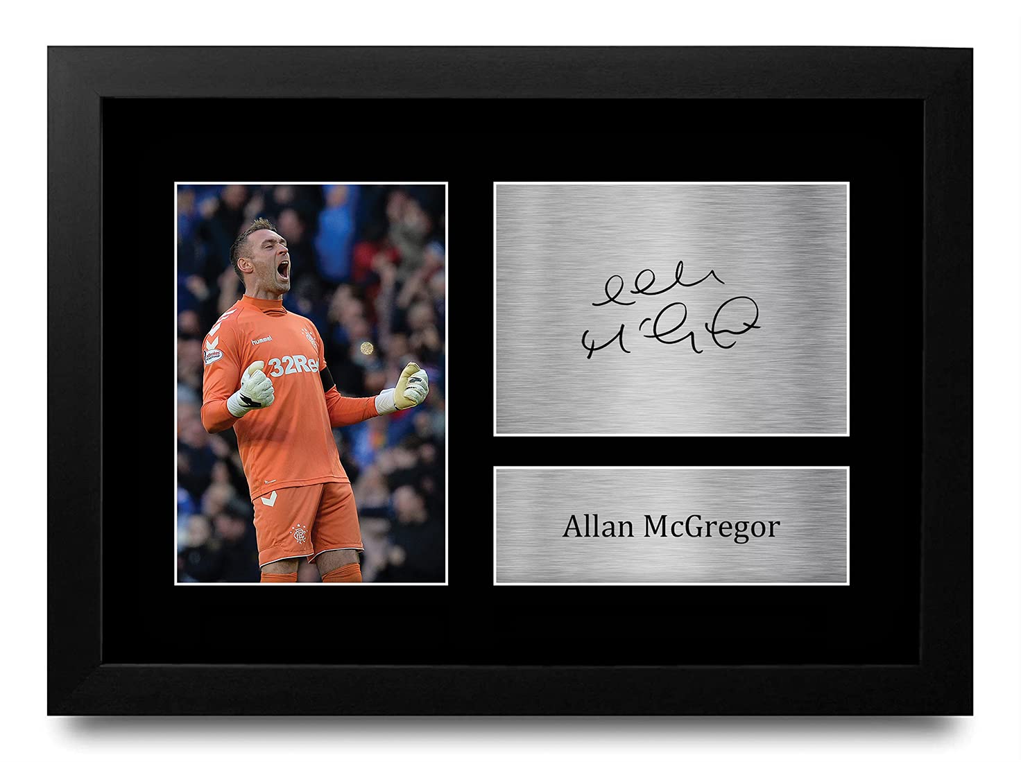 HWC Trading FR A4 Allan McGregor Rangers Gifts Printed Signed Autograph Picture for Football Fans and Supporters - A4 Framed