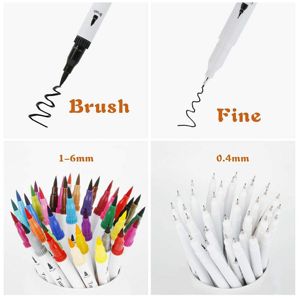 SUPERTOOL Aquarell-Marker, 36 Stück mit doppelter Spitze, flexible Pinselstifte für Kinder und Erwachsene